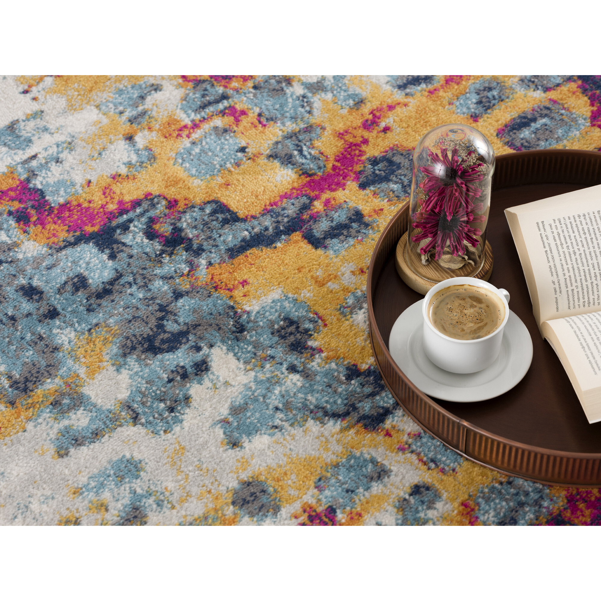 5 X 8 Multicolored Abstract Painting Area Rug
