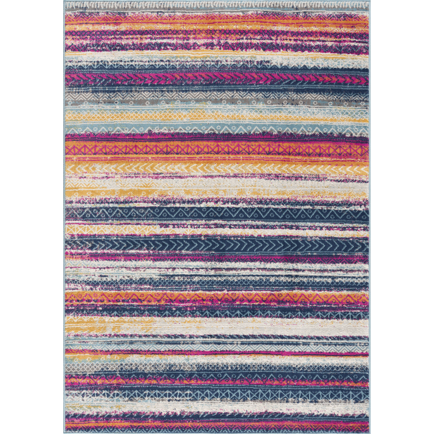 4 X 6 Multicolor Irregular Striped Area Rug