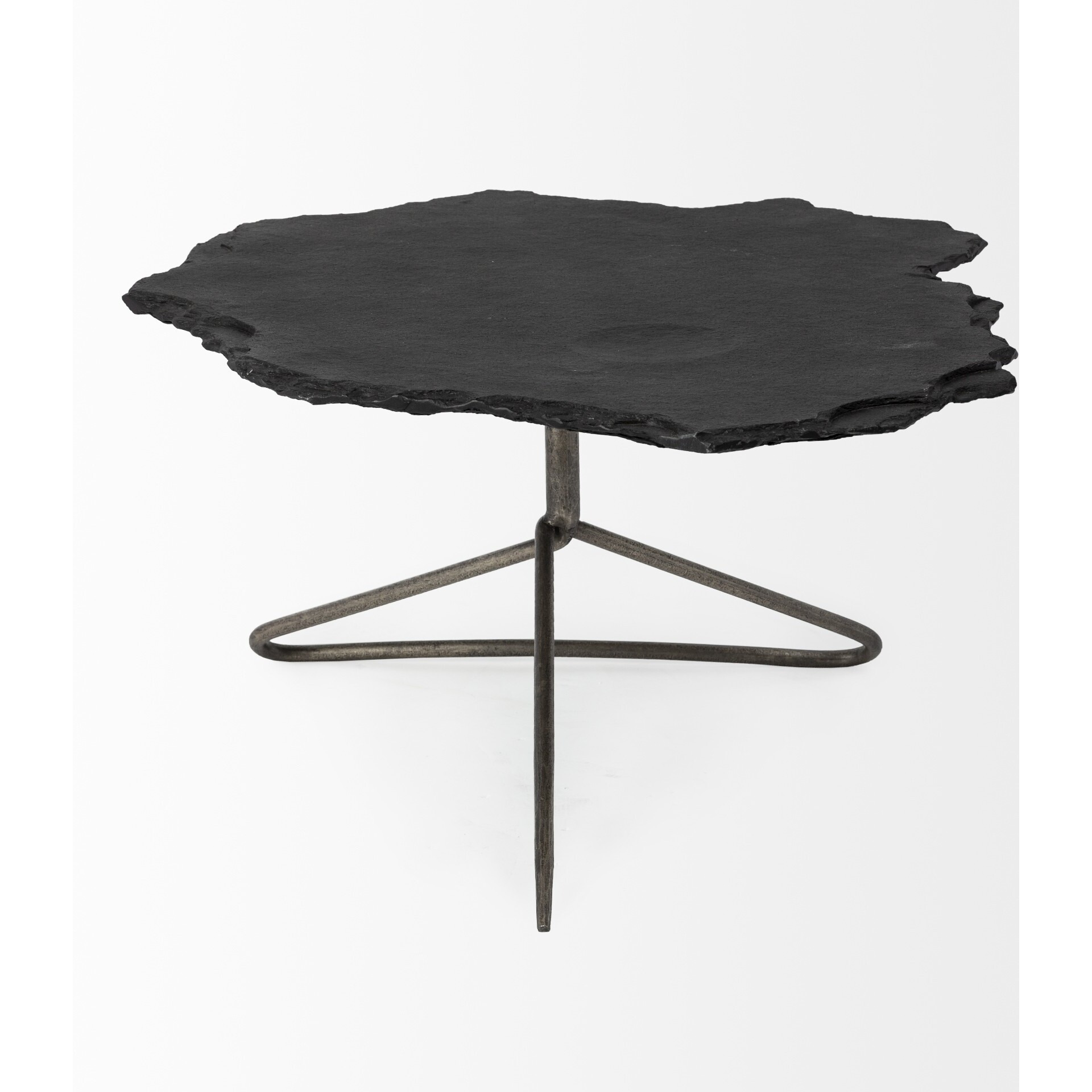 Black Slate Iron Framed Coffee Table