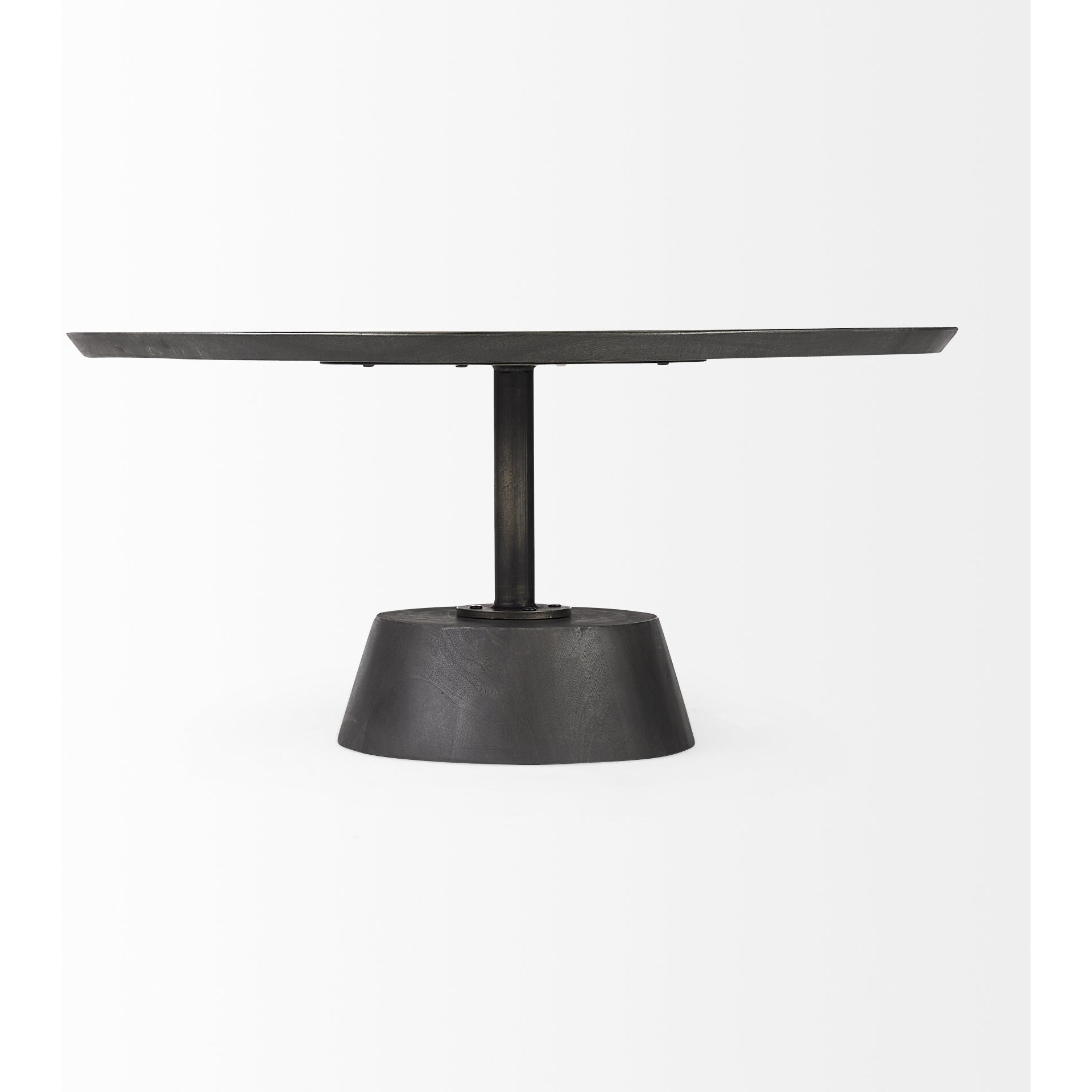 Black Wooden Pedestal Base Coffee Table