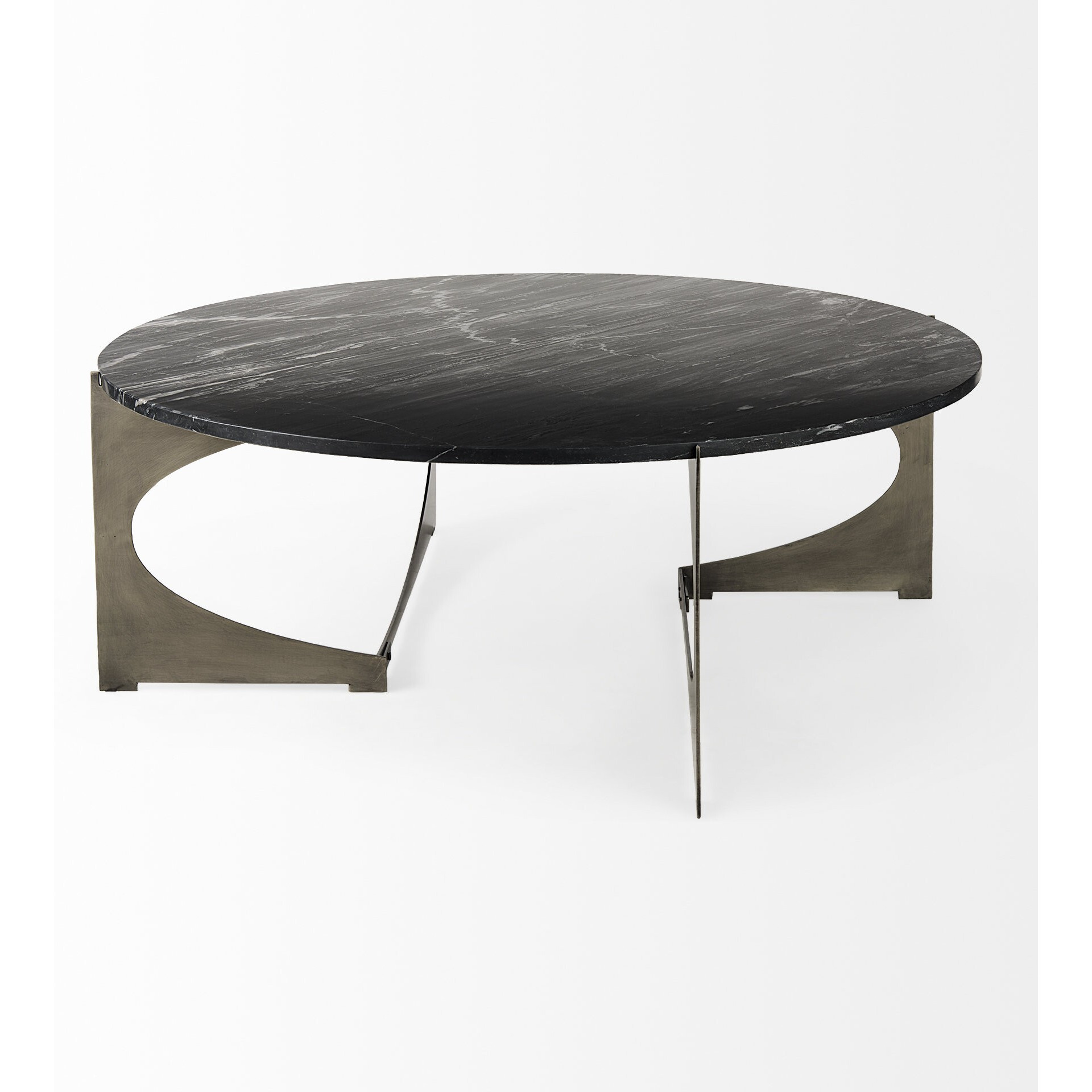 Contemporary Black Marble Coffee Table