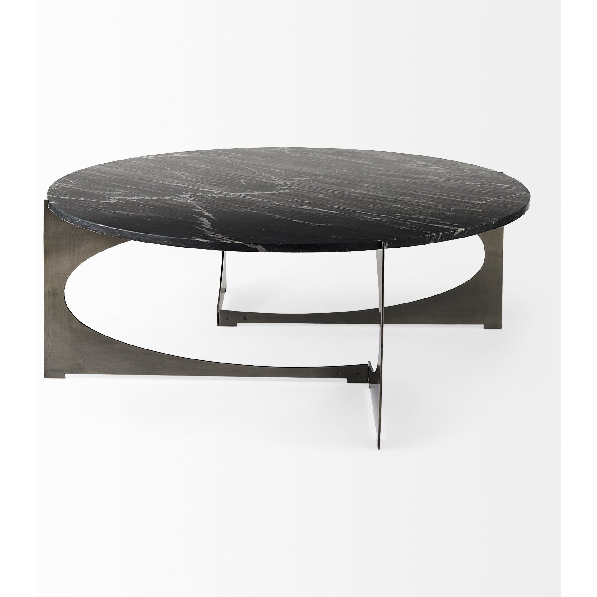 Contemporary Black Marble Coffee Table