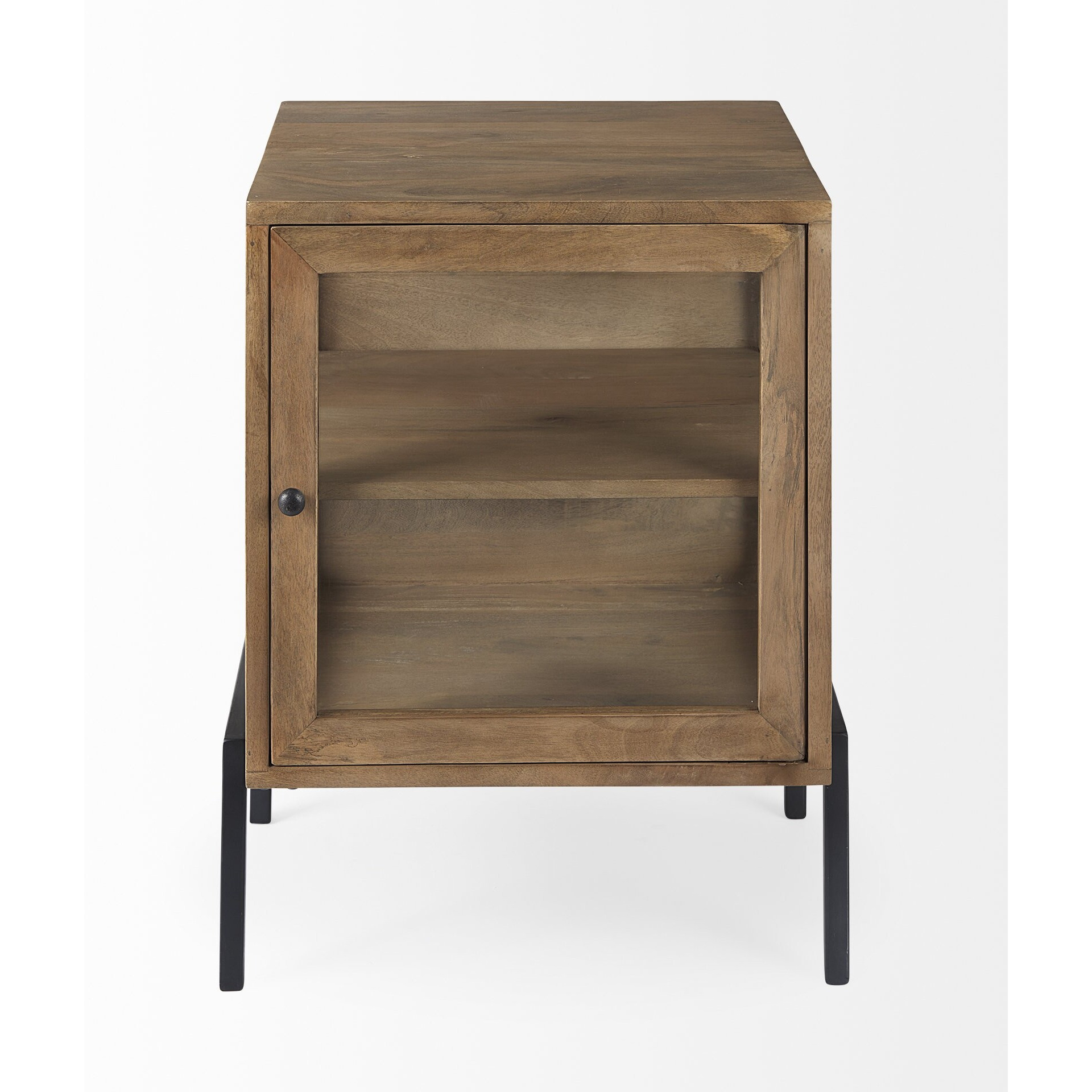 Rustic Honey Brown And Black Shadowbox Cabinet