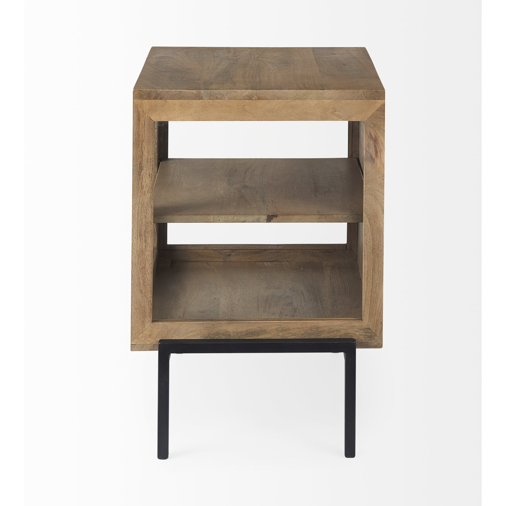 Rustic Honey Brown And Black Shadowbox Cabinet