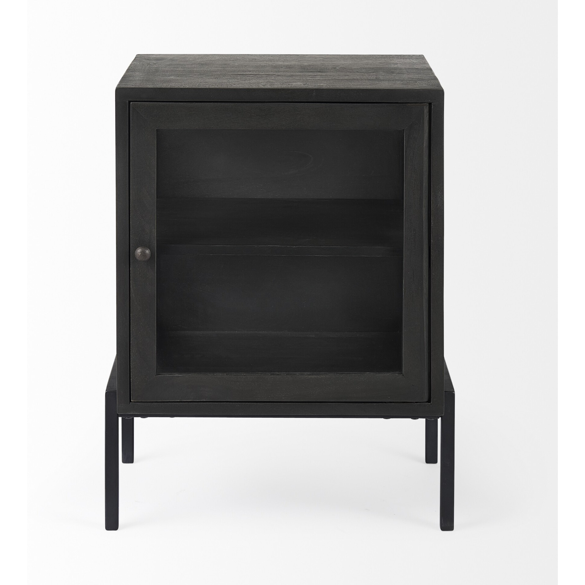 Rustic Black On Black Shadowbox Cabinet