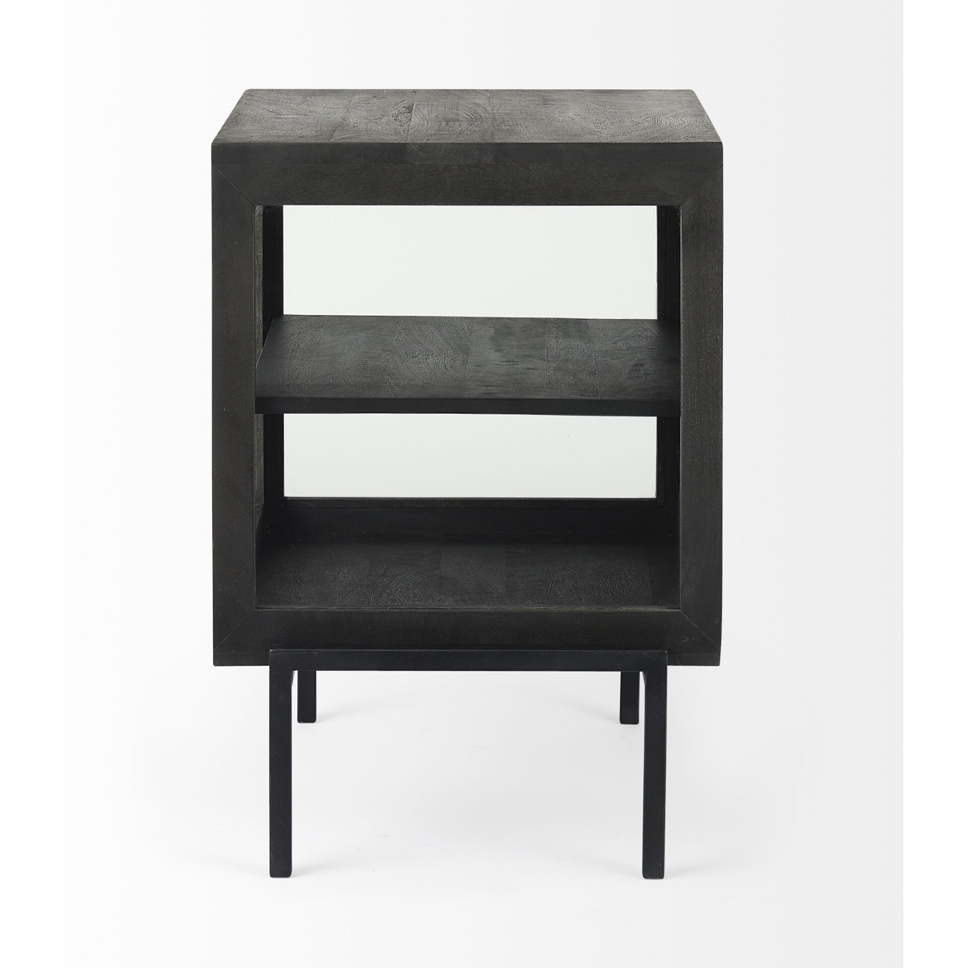 Rustic Black On Black Shadowbox Cabinet