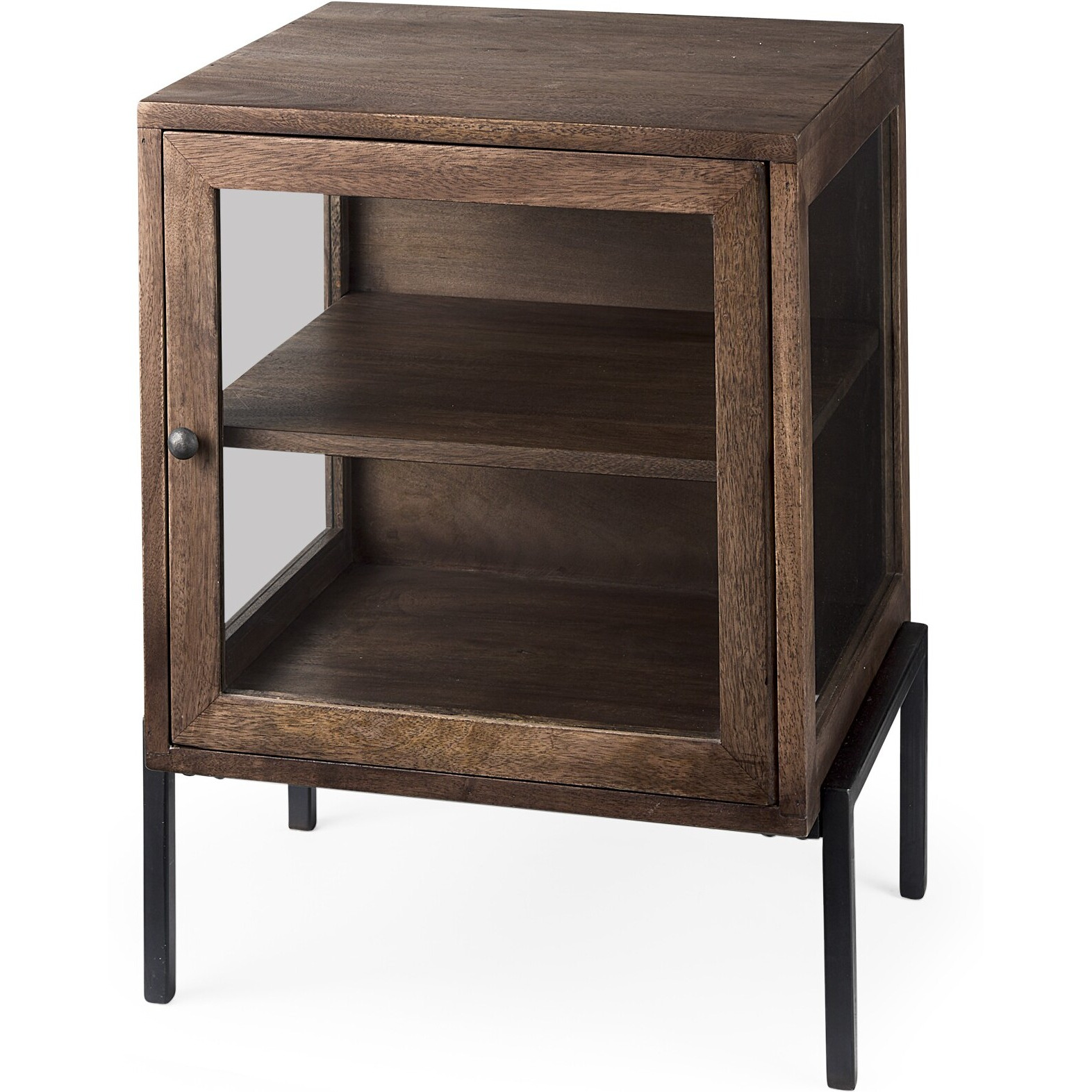 Rustic Dark Brown And Black Shadowbox Cabinet
