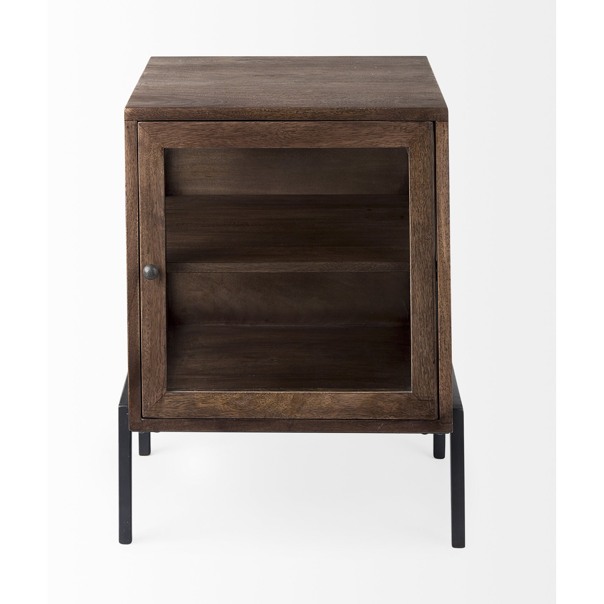 Rustic Dark Brown And Black Shadowbox Cabinet