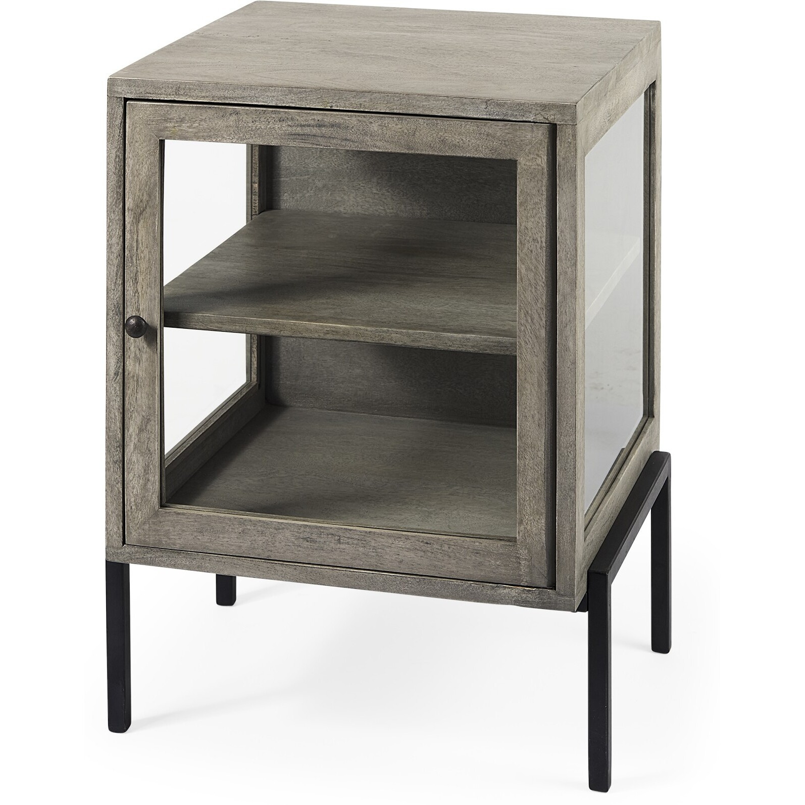 Rustic Dark Gray And Black Shadowbox Cabinet