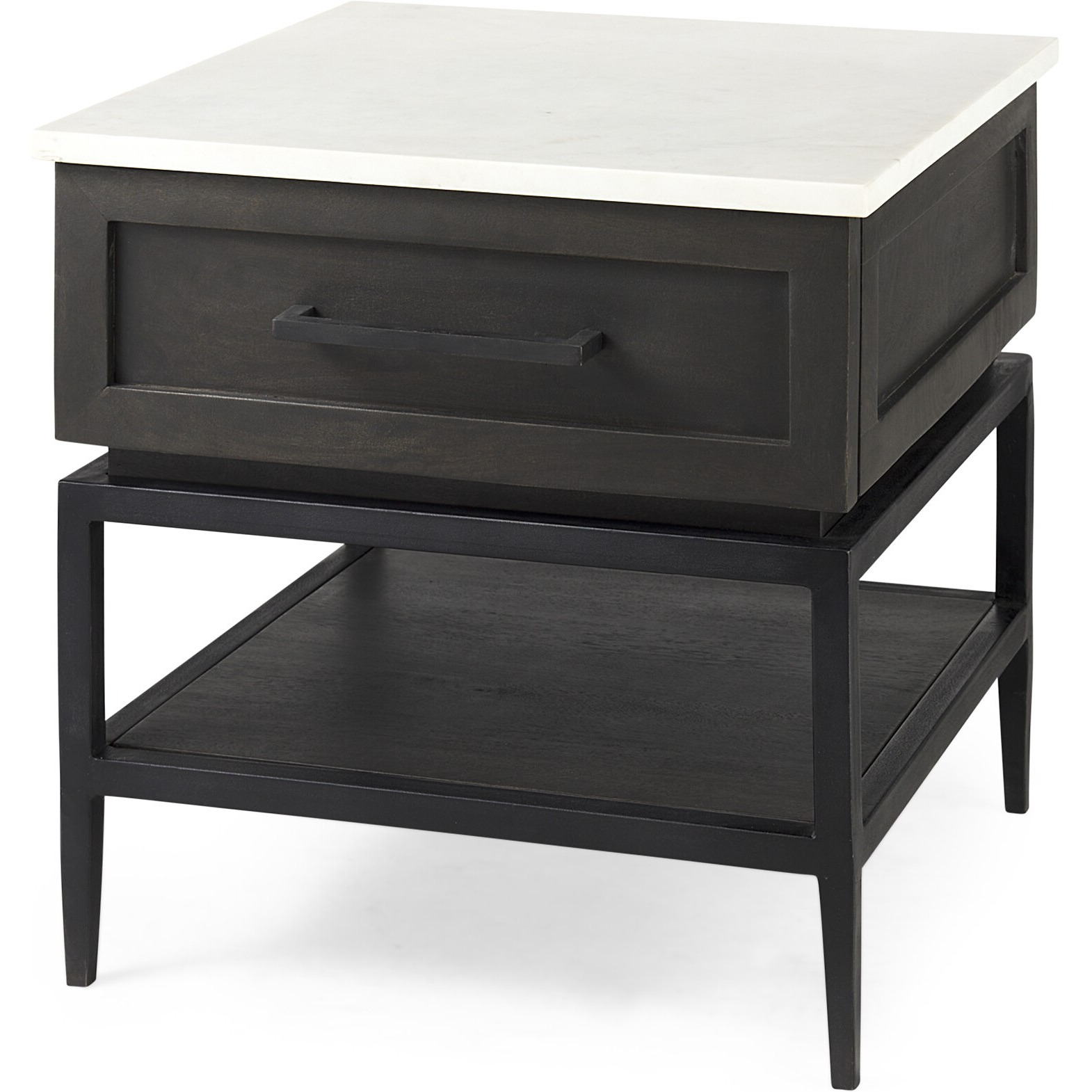 Updated Rustic Dark And Light Marble Top Cabinet