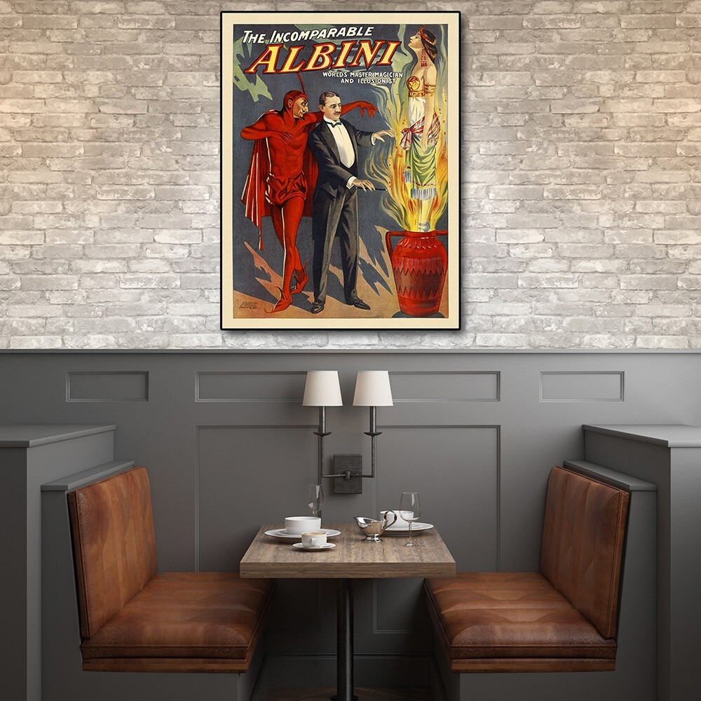 18"" X 24"" The Incomparable Albini Vintage Magic Poster Wall Art