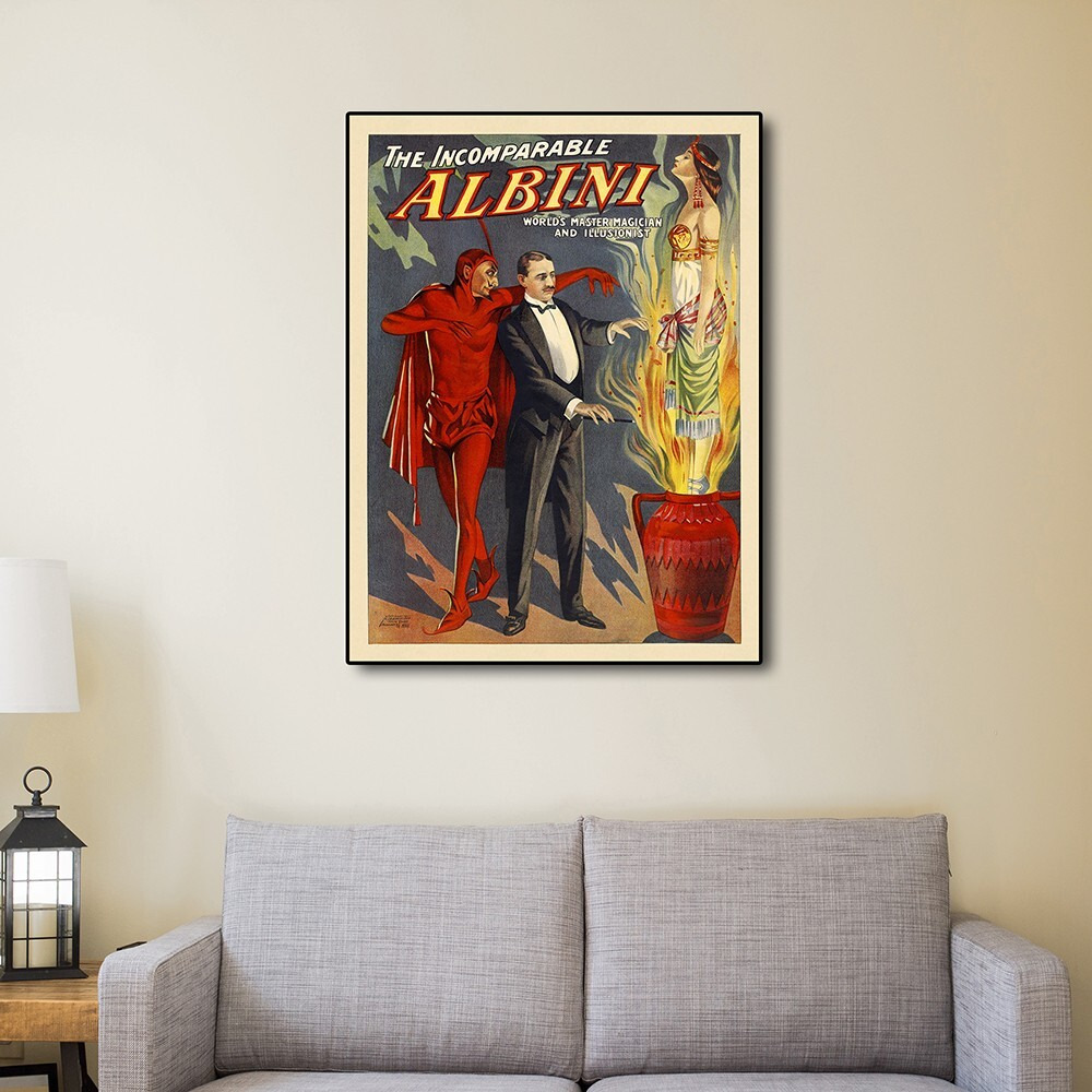18"" X 24"" The Incomparable Albini Vintage Magic Poster Wall Art