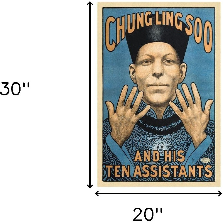 20"" X 30"" Chung Ling Soo Vintage Magic Poster Wall Art