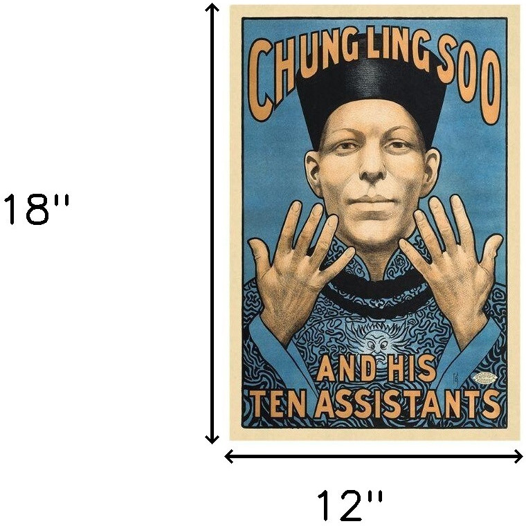 12"" X 18"" Chung Ling Soo Vintage Magic Poster Wall Art