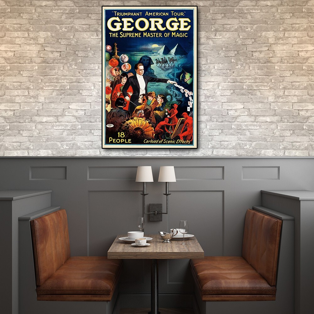 36"" X 54"" George The Supreme Master Vintage Magic Poster Wall Art
