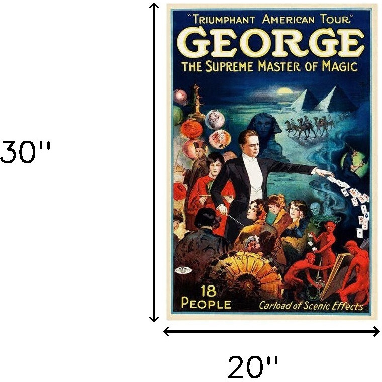 20"" X 30"" George The Supreme Master Vintage Magic Poster Wall Art