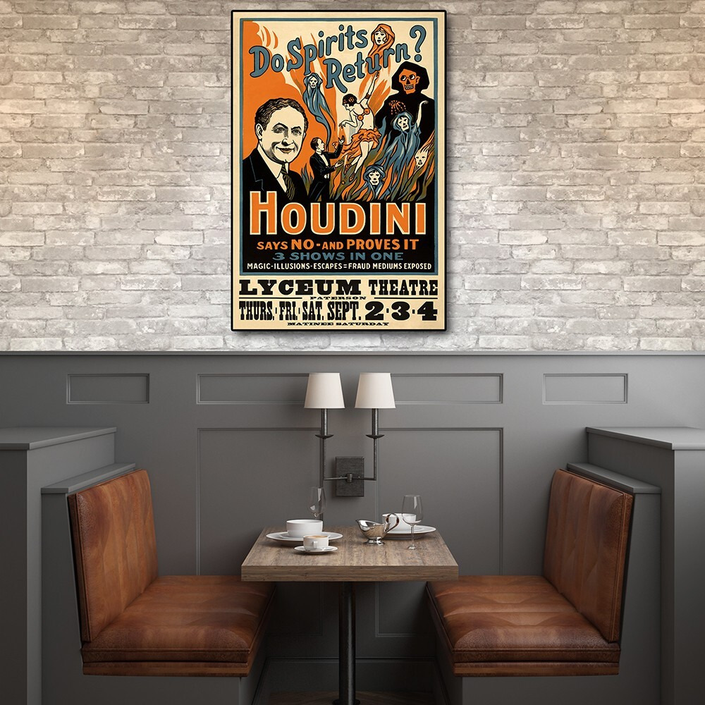 24"" X 36"" Houdini Spirits Vintage Magic Poster Wall Art