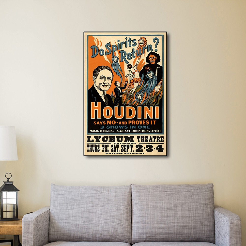 24"" X 36"" Houdini Spirits Vintage Magic Poster Wall Art