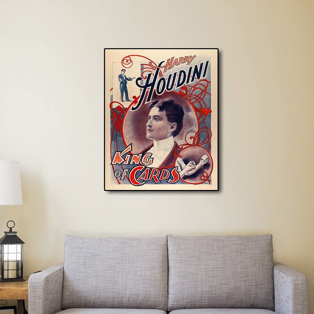 30"" X 24"" Houdini King Of Cards Vintage Magic Poster Wall Art