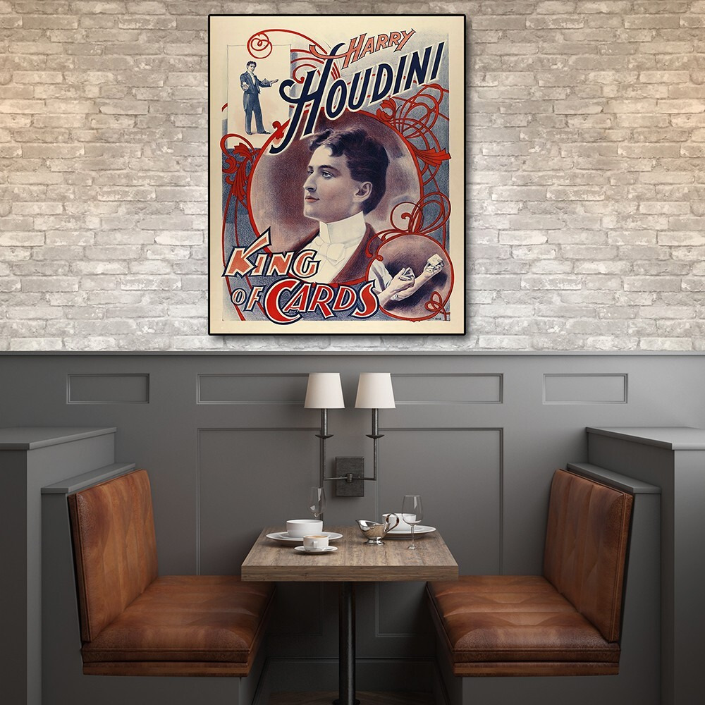 8.5"" X 11"" Houdini King Of Cards Vintage Magic Poster Wall Art