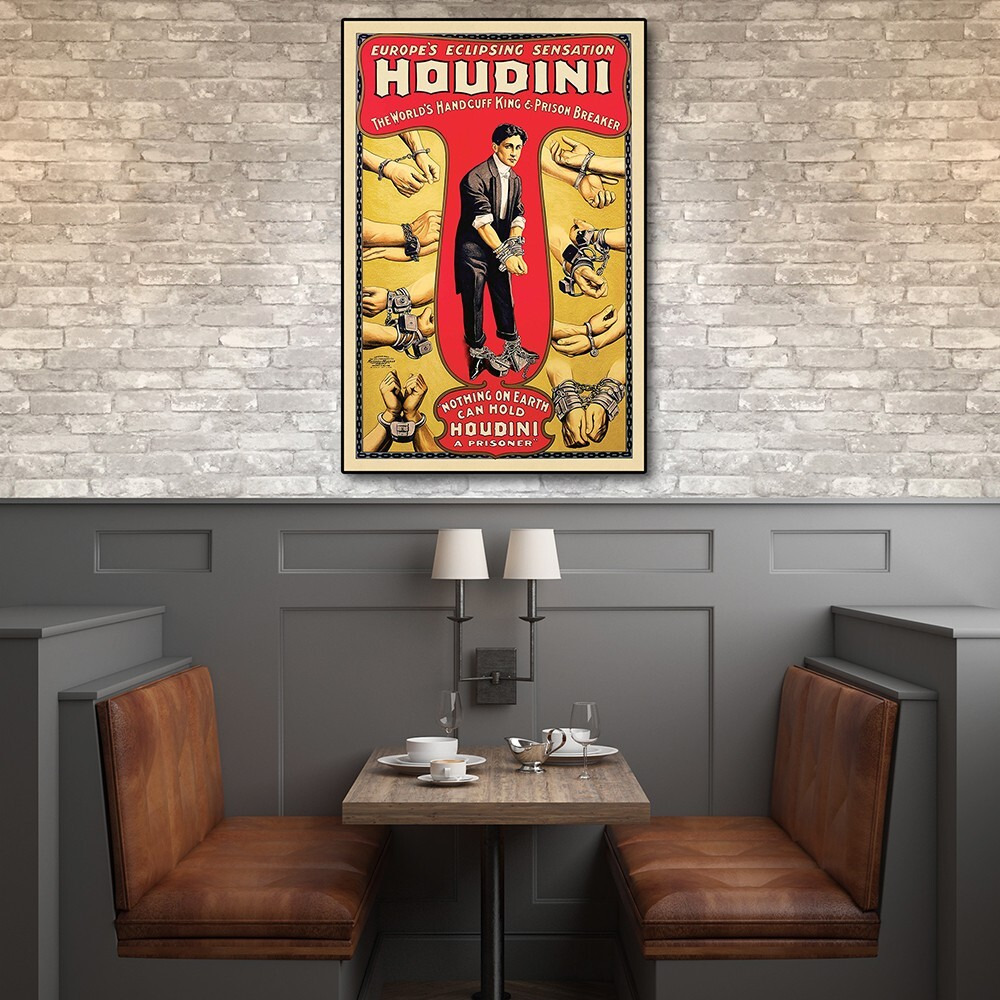 24"" X 36"" Houdini Handcuff King Vintage Magic Poster Wall Art