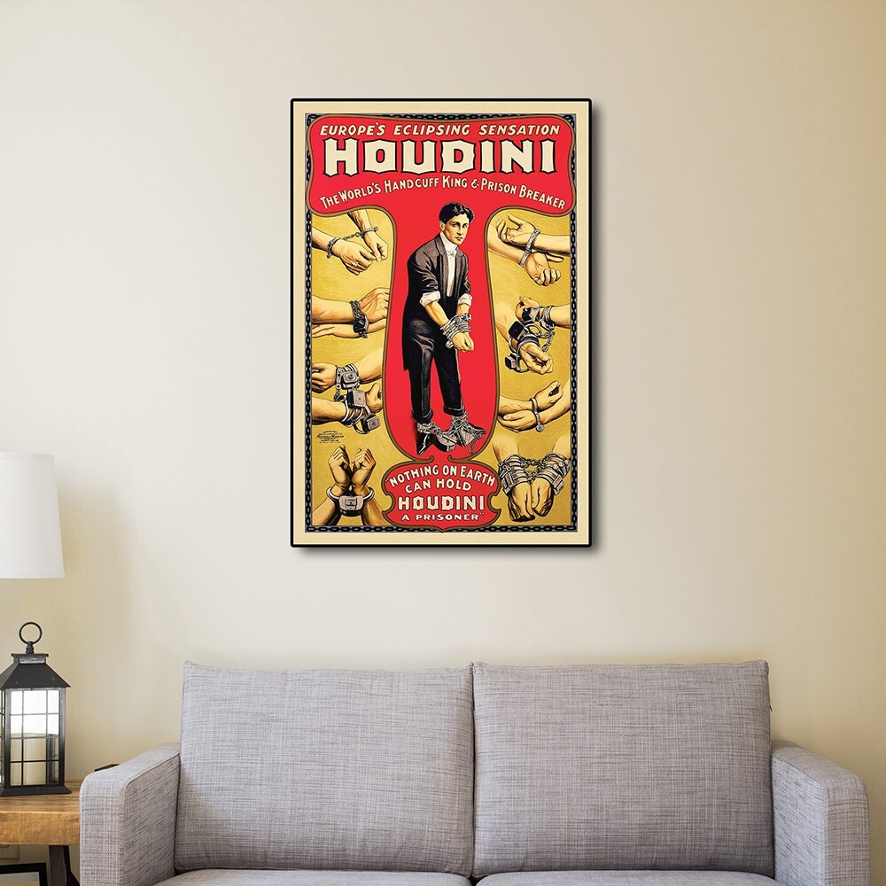 24"" X 36"" Houdini Handcuff King Vintage Magic Poster Wall Art