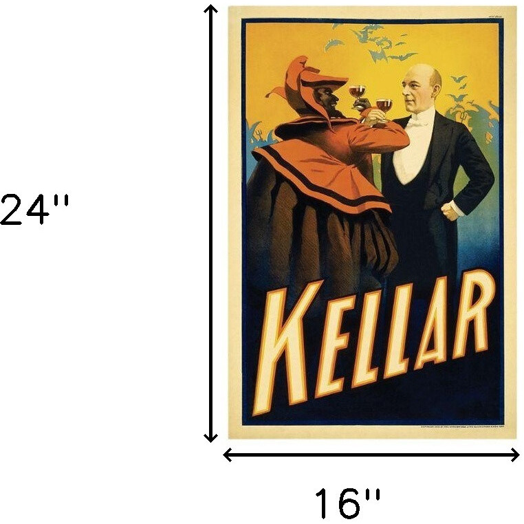 16"" X 24"" Kellar Drinks With The Devil Vintage Magic Poster Wall Art