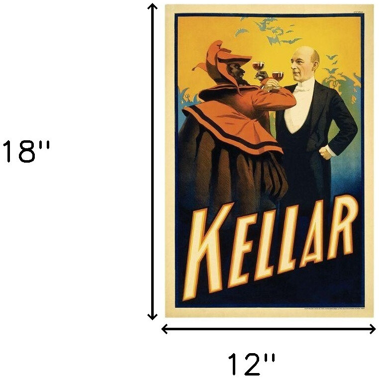 12"" X 18"" Kellar Drinks With The Devil Vintage Magic Poster Wall Art