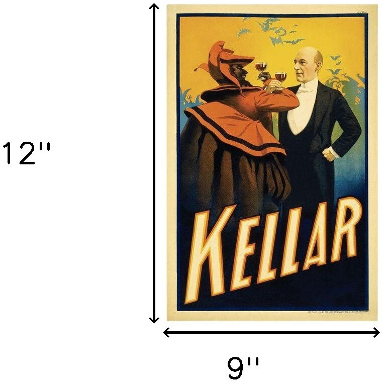9"" X 12"" Kellar Drinks With The Devil Vintage Magic Poster Wall Art