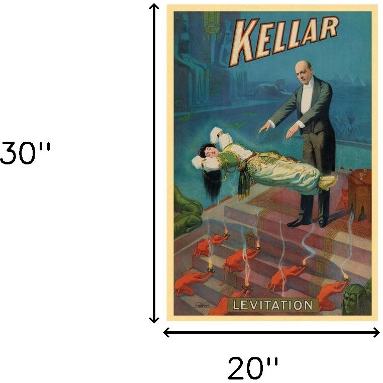 20"" X 30"" Kellar Levitation Vintage Magic Poster Wall Art