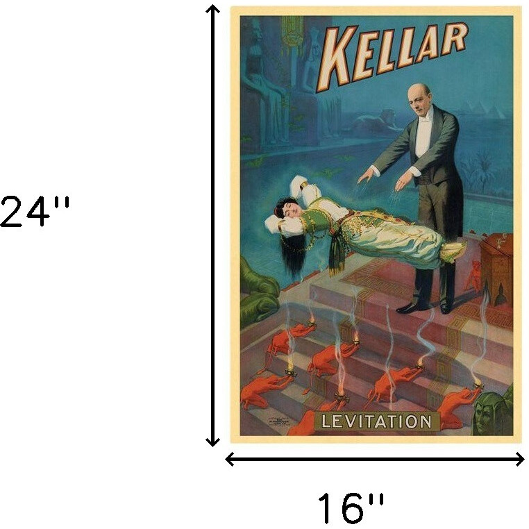 16"" X 24"" Kellar Levitation Vintage Magic Poster Wall Art