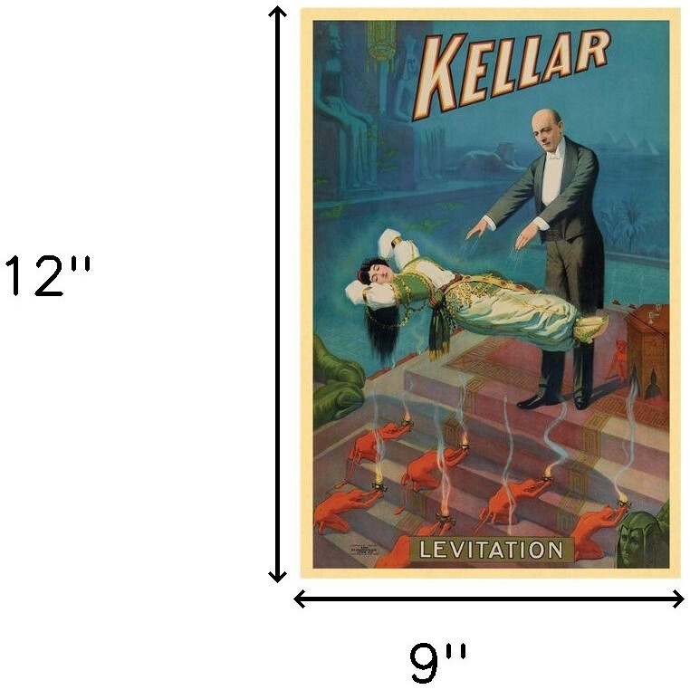 9"" X 12"" Kellar Levitation Vintage Magic Poster Wall Art