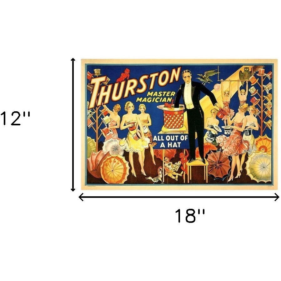 12"" X 18"" Thurston Out Of A Hat Vintage Magic Poster Wall Art