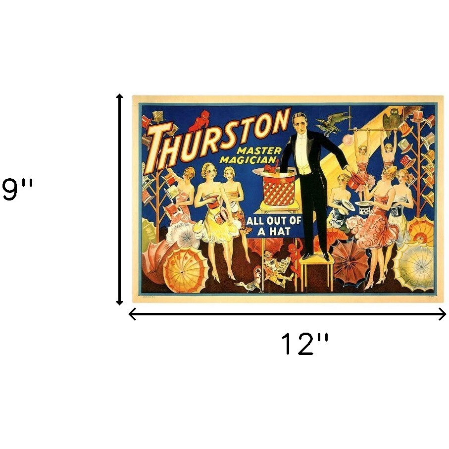 9"" X 12"" Thurston Out Of A Hat Vintage Magic Poster Wall Art