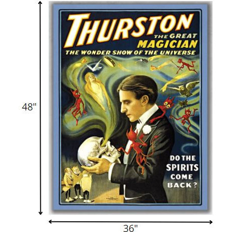36"" X 48"" Thurston Spirits Vintage Magic Poster Wall Art