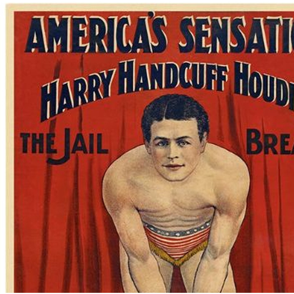 12"" X 18"" Houdini In Handcuffs Vintage Magic Poster Wall Art