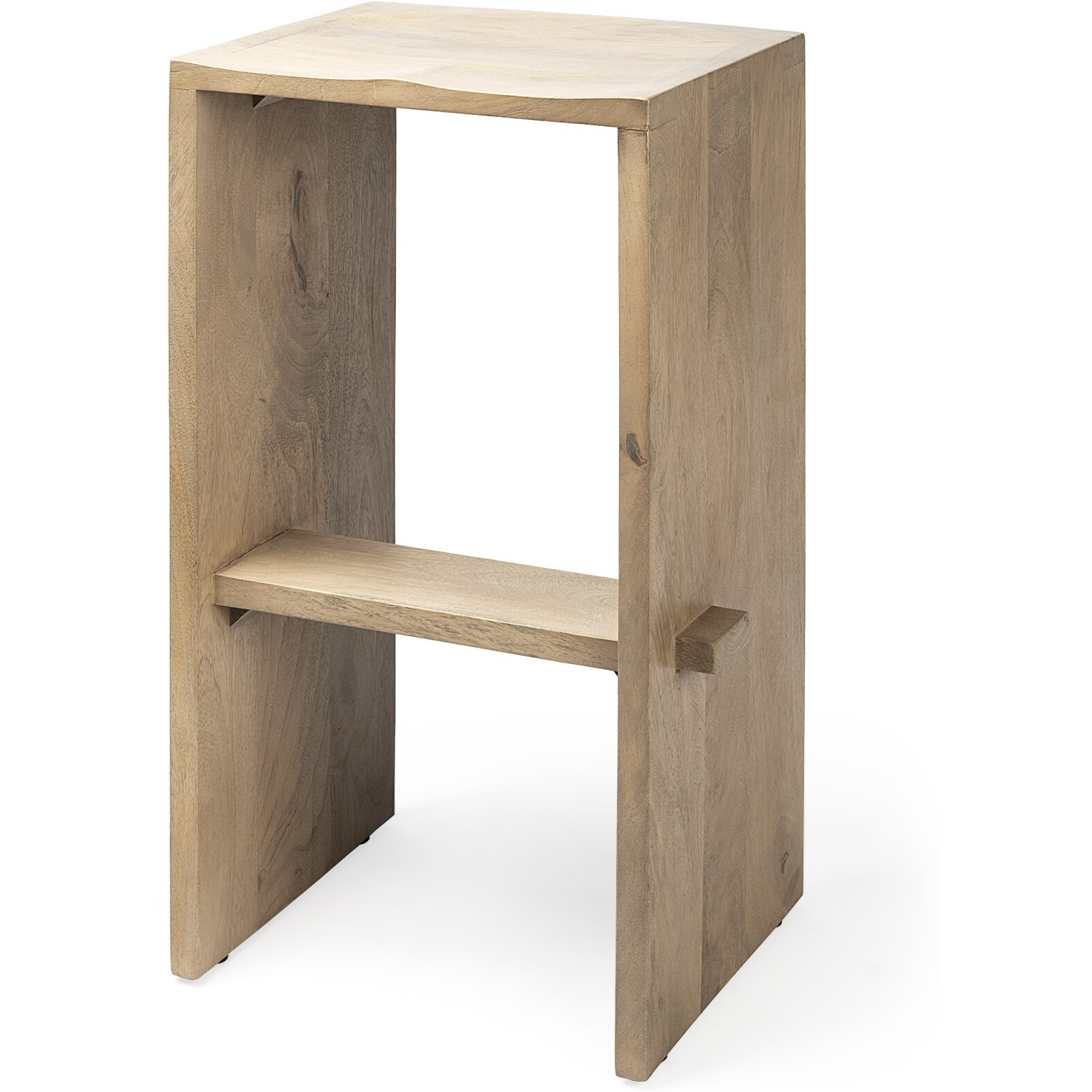 30"" Minimal Light Brown Wood Bar Stool