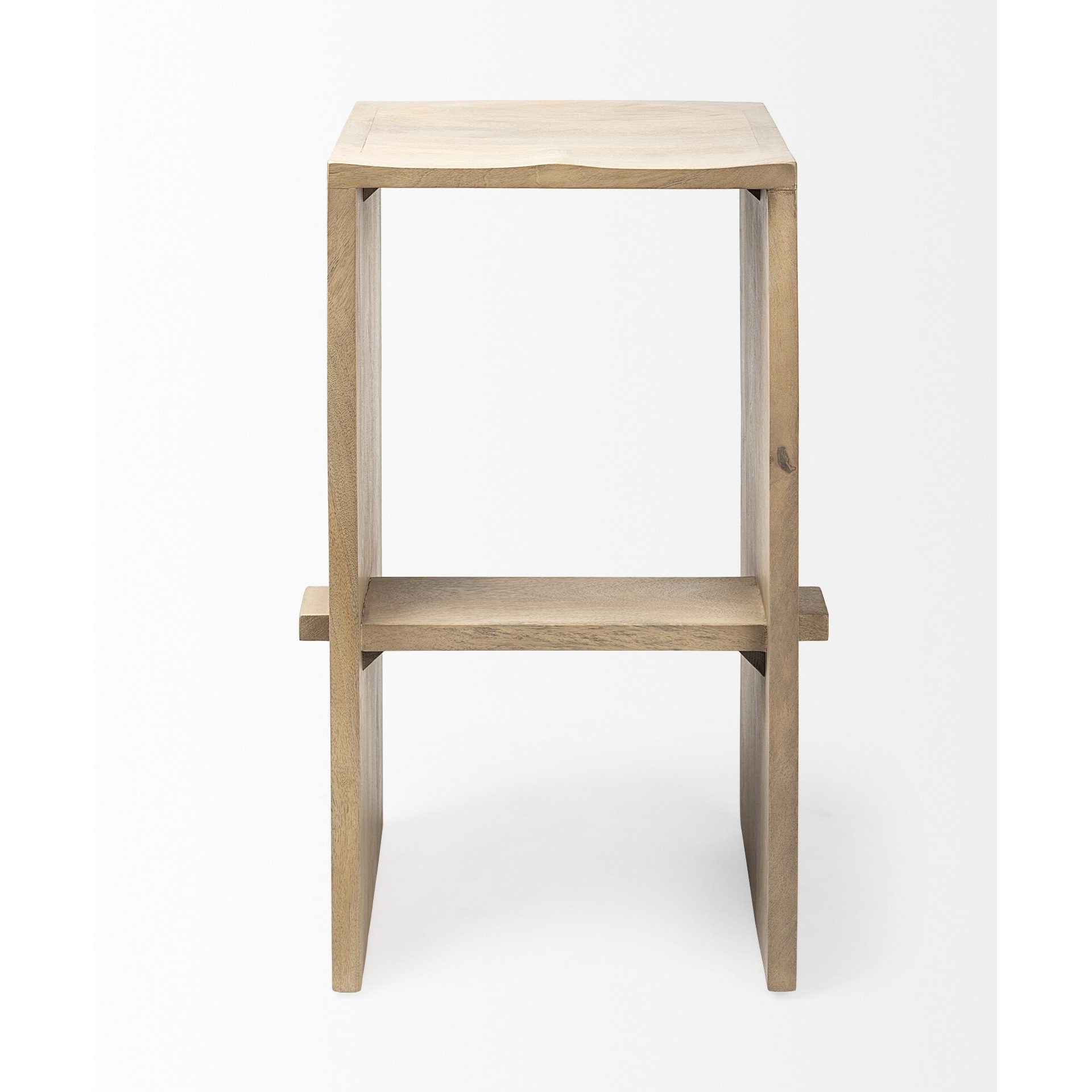 30"" Minimal Light Brown Wood Bar Stool