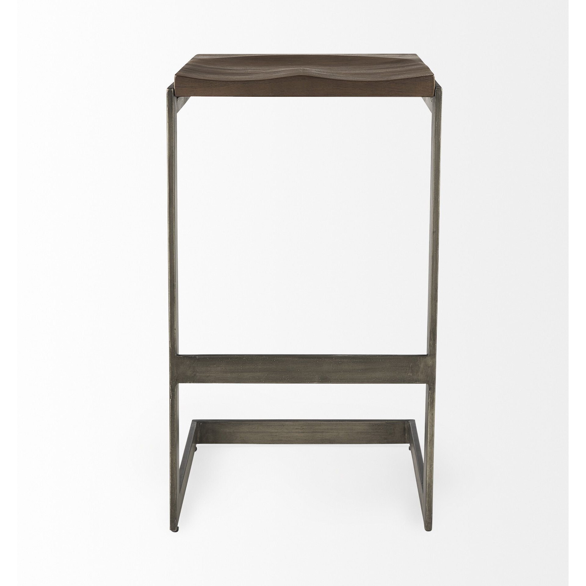 30"" Warm Brown Cheeky Wood And Metal Bar Stool