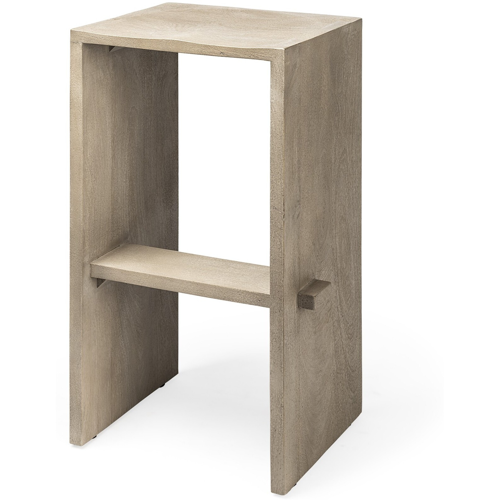 30"" Minimal Cool Gray Brown Wood Bar Stool