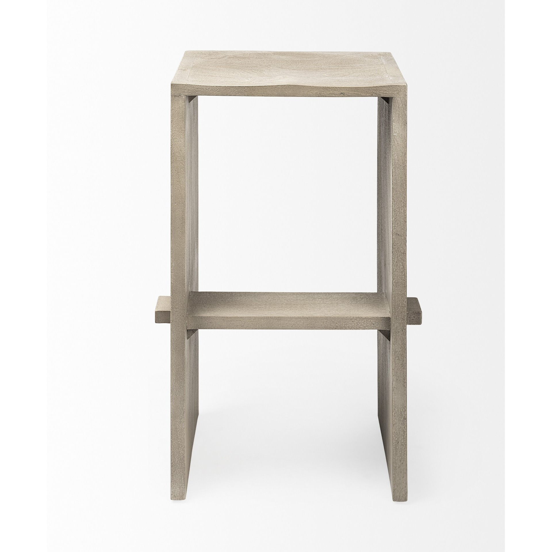 30"" Minimal Cool Gray Brown Wood Bar Stool