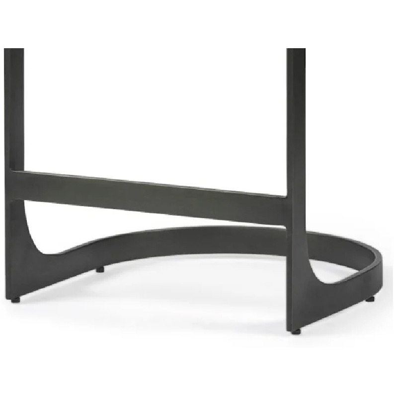 Dark Brown Leather C Shape Metal Counter Stool