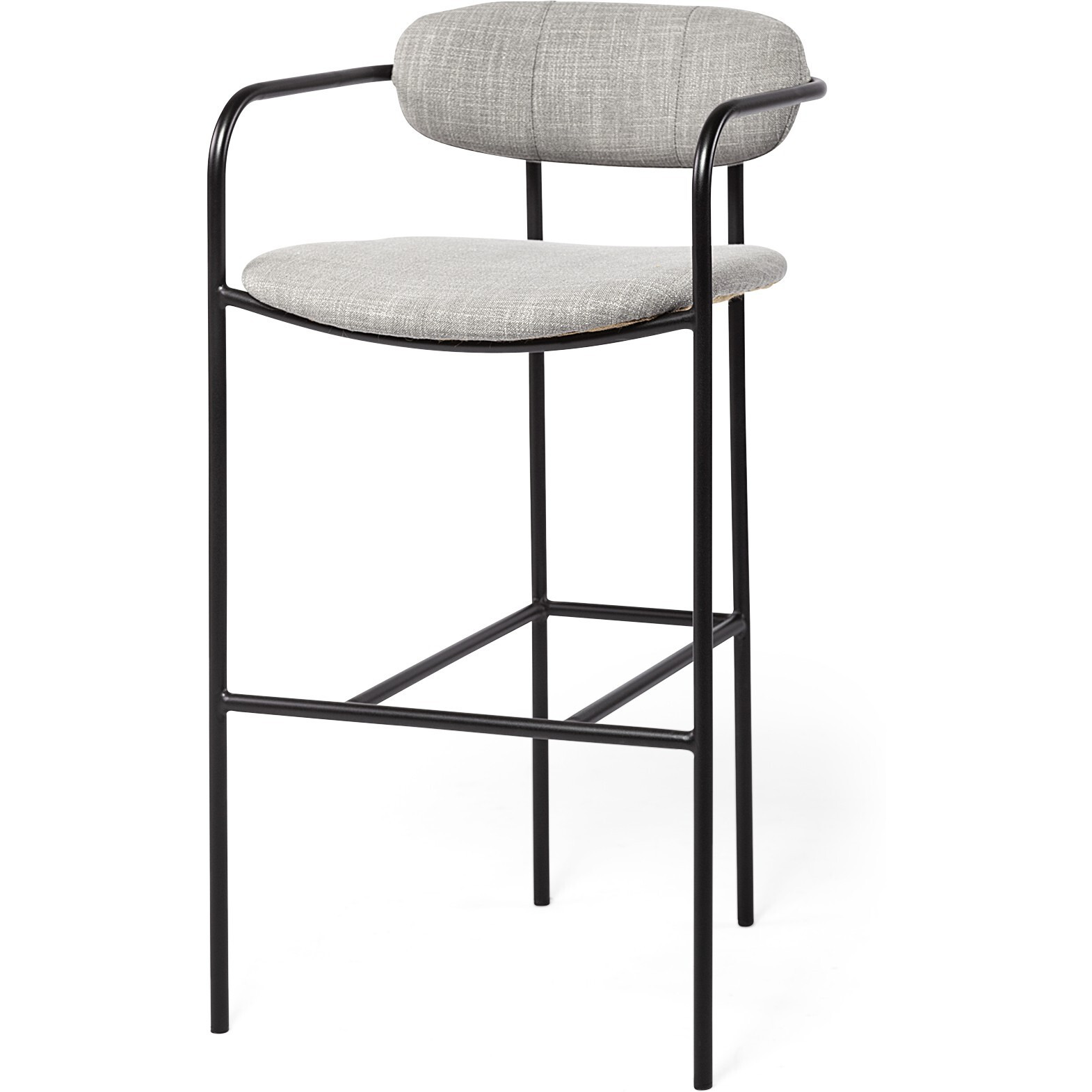 Light Gray Black Framed Bar Stool