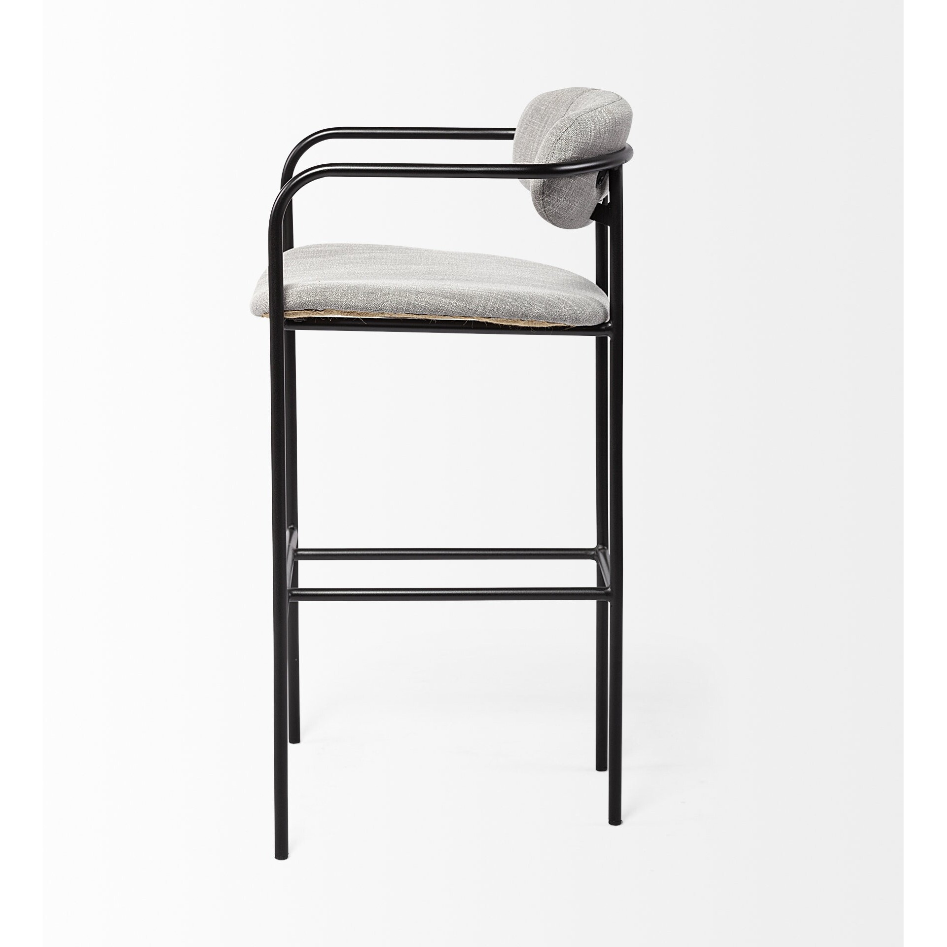 Light Gray Black Framed Bar Stool