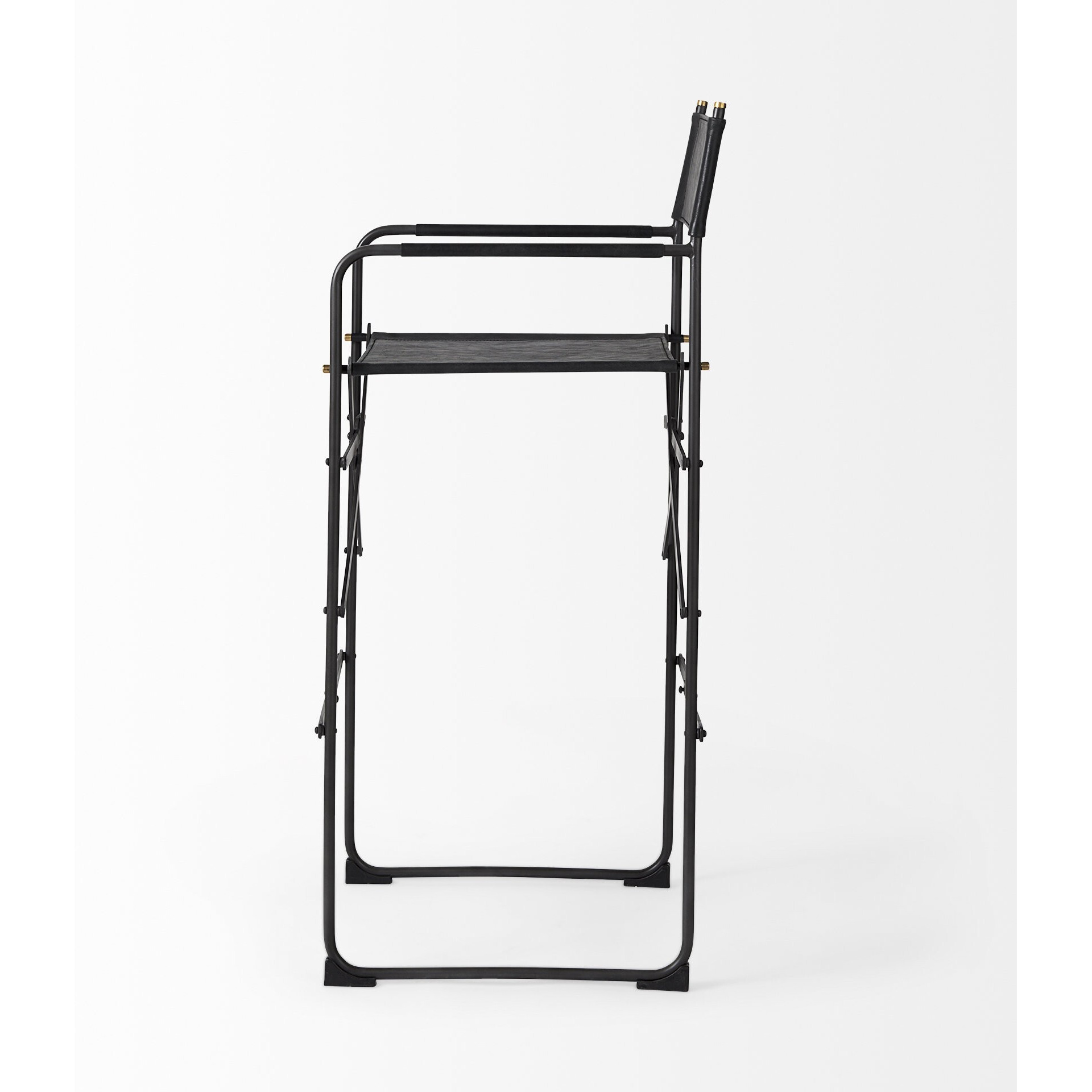 Black Leather Director's Chair Bar Stool