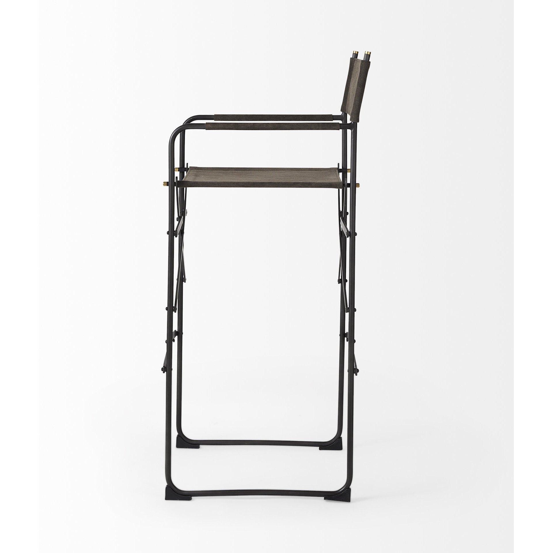 Espresso Leather Director's Chair Bar Stool