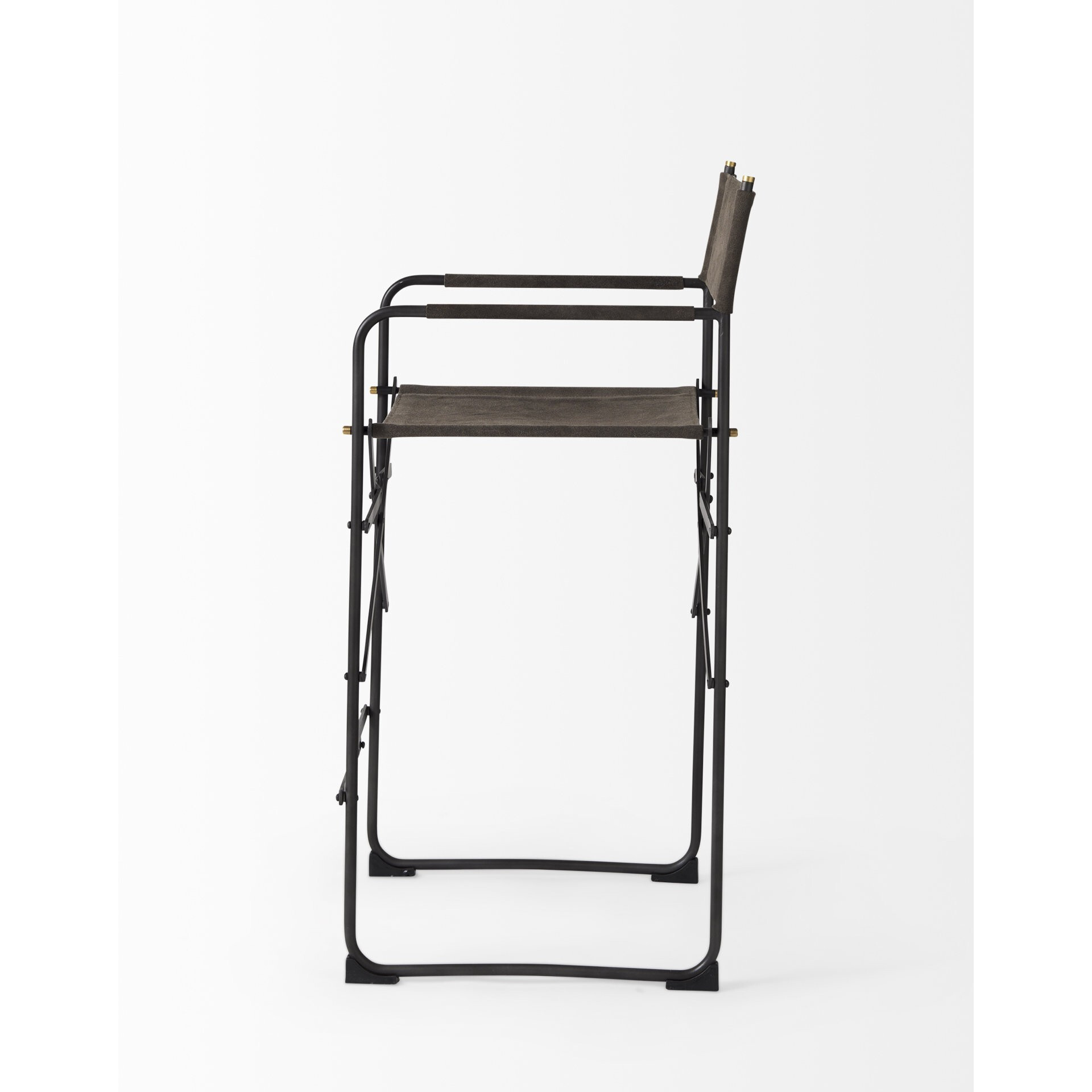 Espresso Leather Director's Chair Counter Stool
