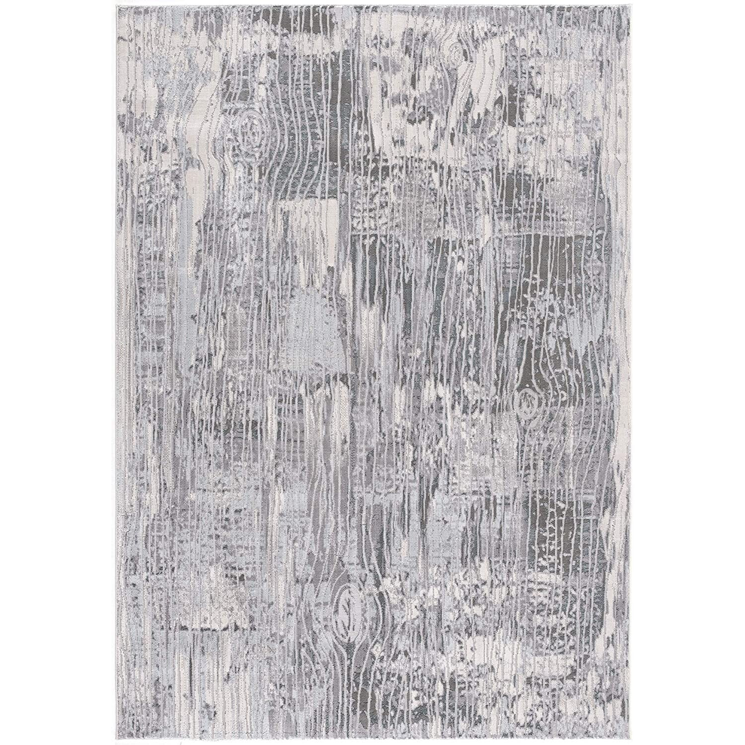 7 X 10 Blue Abstract Strokes Area Rug
