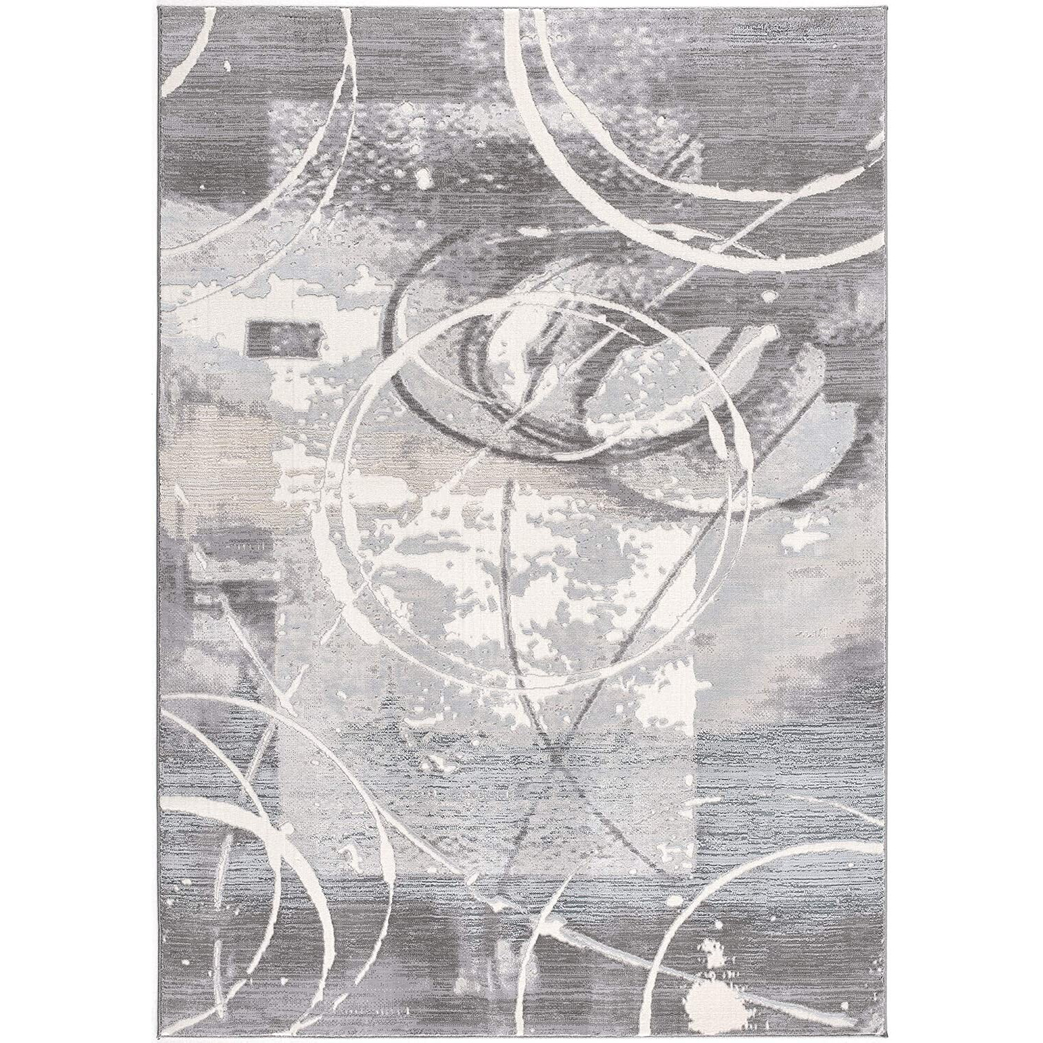 8 X 11 Gray Abstract Splatter Area Rug