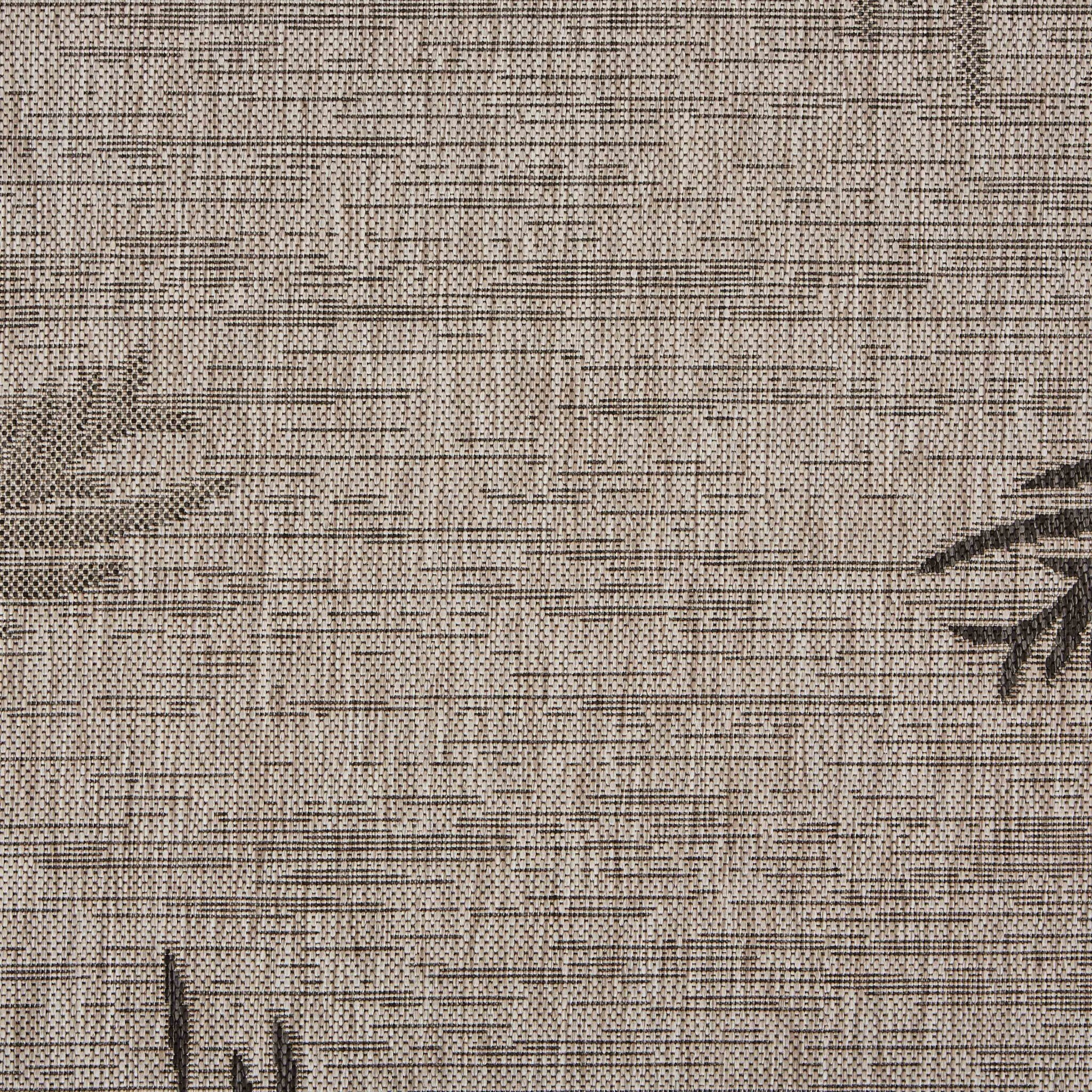 8 X 9 Beige Palm Leaves Indoor Outdoor Scatter Rug